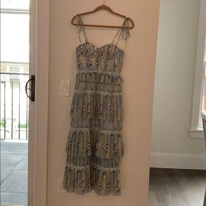 Self Portrait Chiffon Tiered Floral Dress